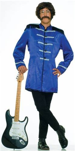 Click here to buy 60's Mens Costume Retro Hippie Beatles British 1960s Rock and Roll Band Party Outfit Blue Jacket by Forum Novelties.