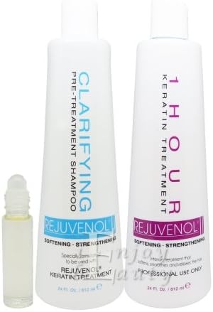 Rejuvenol Clarifying Pre-Treatment Shampoo, 1 Hour treatment 24oz "SET" (w/ Roll-on Body Oil)