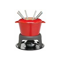 Kitchen Craft Cast Iron Enamelled Fondue Gift Set - Red, Gift Boxed