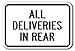 All Deliveries in Rear Sign 12