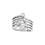 14K White Gold Bezel Set Cubic Zirconia (Created) Right Hand Ring