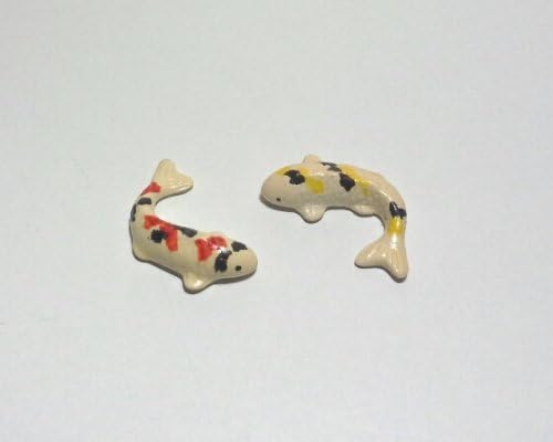 Mini Ceramic Carp for Fairy Miniature Garden Decoration (2pcs)