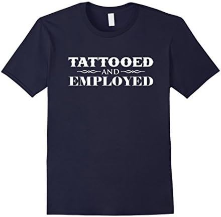 Men's Tattooed Shirt: Tattooed and Employed Tshirt Large Navy