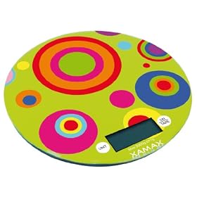 Zak Designs - 88-9033G - Balance �lectronique - Ronde - Ultra Fine - Verre Tremp� - Disco Verte