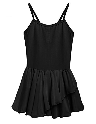 BELLE-LILI Girls Slim Solid Camisole Dance Ballet Dress Leotard with Chiffon Skirt