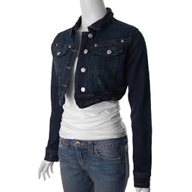 Buy AC3998 Brand Juniors Distressed Denim Crop Jacket by AC3998 Brand