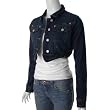 AC3998 Brand Juniors Distressed Denim Crop Jacket