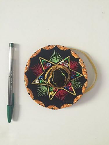 Black, Orange, and Multicolored Miniature Mexican Sombrero