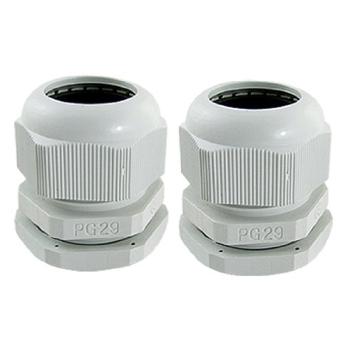 uxcell 2 Pcs White Plastic PG29 Waterproof IP67 Cable Glands