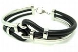 cored Lederarmband mit Edelstahl-Verzierung 22cm c9