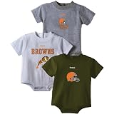 Reebok Cleveland Browns Newborn 3 Piece Bodysuit Set