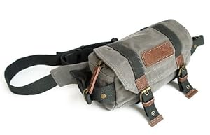 Yitao Deal Grey Canvas Vintage Waist Packs Dslr SLR Camera Shoulder Case Bag for Sony Canon Nikon Olympus Panasonic Pentax Dslr SLR