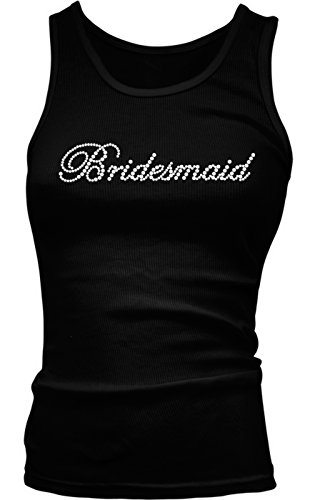 Rhinestone Bridesmaid - Wedding Girls / Juniors Tank Top T-shirt