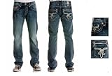 Rock Revival Men Jeans Bobber T11 Relaxed Straight Leg In Medium Blue 41jZFGXC3mL. SL160 Rock Revival Men Jeans Bobber T11 Relaxed Straight Leg In Medium Blue