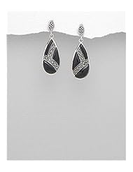 Marcasite Earrings In 92.5 Sterling Silver