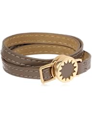 House of Harlow 1960 Gold Tone Sunburst with Leather Wrap Bracelet, 20.5"