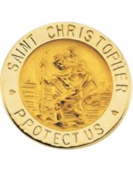 14K Yellow Gold 15.00 mm St. Christopher Lapel Pin