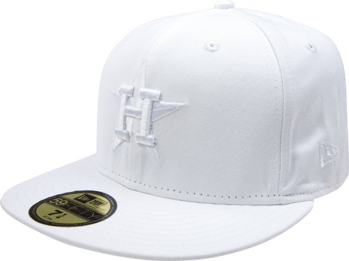 MLB Houston Astros Cooperstown White on White 59FIFTY Fitted Cap (7 3/4)