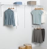 Rubbermaid FastTrack FreeSlide 4-to-8-Foot Expandable Wardrobe Organizer, White #3D07