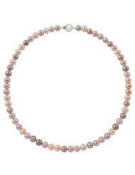 10-11mm 16" Multicolor Freshwater Pearl Necklace "A" 14K White Gold Ball Clasp