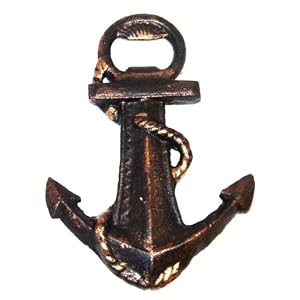 Anchor Bottle Opener Antique Brass Finish Cast Iron Beer Soda Pop Cap Remover by 