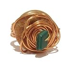 Jasper Ring 05 Wire Wrapped Malachite Autumn Red Green Copper Stone Crystal Healing Size 7