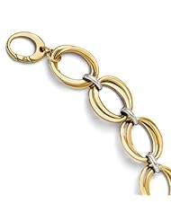 Leslies 14k Two-tone Polished Circle Link Bracelet Length 7.5"