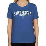 NCAA Saint Peter's Peacocks Ladies Team Arch Classic Fit T-Shirt - Light Blue