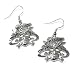 LARGE GOTH ICED Crystal Skull Cross Bones Love Kills Earrings Antique Silver Tone