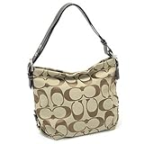 Coach Signature Carly Duffle Shoulder Hobo Bag Purse Handbag 15067 Khaki