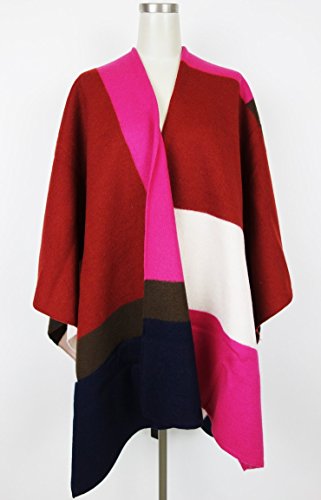 (グレースコンチネンタル)GRACE CONTINENTAL Diagram(ダイアグラム)配色ニットポンチョ