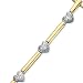 10K Two Tone Gold 0.15 ct. Diamond Heart Bracelet (Highest Quality)