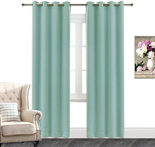 AmazonCurtains Room Blackout Curtains Set of 2 Panels for Kids Bedroom (W 52 x L 120 Inch, Light Blue)