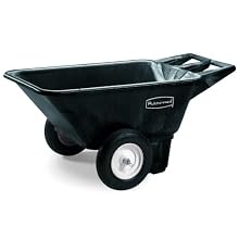 Rubbermaid Commercial 5640 Low Wheel HDPE Dump Truck, Black, 300 lbs Load Capacity, 28-1/4" Height, 58" Length x 33-3/4" Width