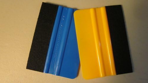 (2) FELT EDGE SQUEEGEE "YELLOW & BLUE" 4"