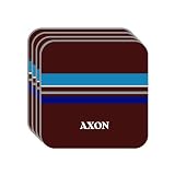 Personal Name Gift - "AXON" Set of 4 Mini-Mousepad Coasters (blue design)
