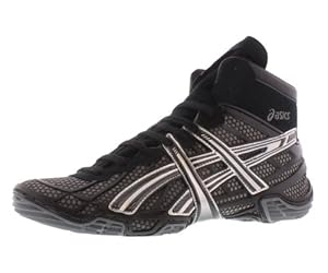 ASICS Men's Dan Gable Ultimate 2 Wrestling Shoe,Black/Charcoal/Silver,10.5 M US