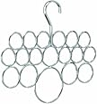 InterDesign Axis Scarf Hanger, No Snag Storage for Scarves, Ties, Belts, Shawls, Pashminas, Accessories - 18 Loops, Chrome