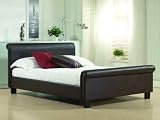 Aurora brown Double faux leather sleigh bed frame