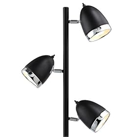 Track Tree Floor Lamp with 3 Metal Shades - Steel