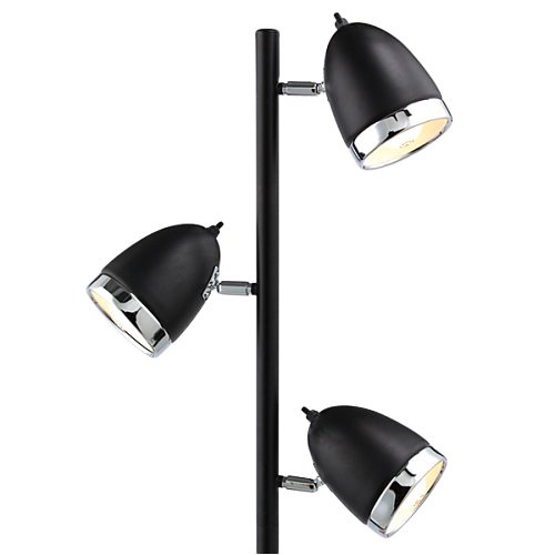 Track Tree Floor Lamp with 3 Metal Shades - Steel