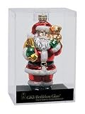 4.5 Santa Claus With Teddy Bear & Presents Glass Christmas Ornament #822200