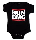 Toddler and Infant RUN DMC One Piece Baby Suit in Black