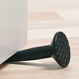 Po Selected ABS Plastic Rubber Nail Door Stopper, 5.5 x 5.5 x 13 cm, Black