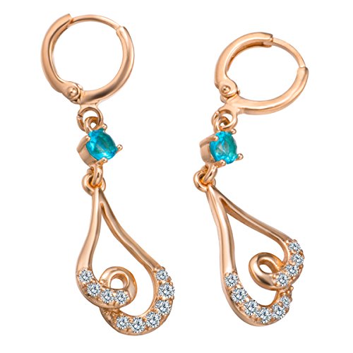 Snowman Lee Shiny Lover 18k Rose Gold Plated Multi Diamond Music Dangle Earrings