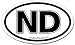 North Dakota ND Black and White Car Bumper Sticker Decal Oval