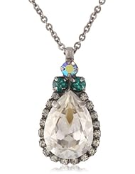 Sorrelli "Viridescence" Delicate Teardrop Silver-Tone Pendant Necklace, 16.5"