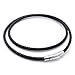 jonline24h Mens Womens Black Braided Leather Cord Rope Necklace Chain Stainless Steel Clasp, 4mm, 14-30 inch(24)