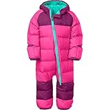 キッズ　ベビー カバーオール ロンパース ダウンジャケット　ボディスーツ　防寒アウター　フード付き　スキーウェア　アウタースーツ　連体衣装 (18-24M, ピンク)