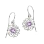 Sterling Silver Amethyst Round Celtic Drop Earrings